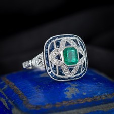 Art Deco Style Natural Emerald