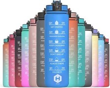 2 x 1 Litre Sports Water Bottle Gym Travel Drinking Leakproof Bottle With Straw