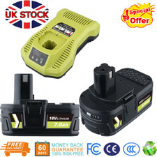 Battery/ charger 18V for RYOBI One+ Plus Lithium RB18L50 P108 P109 7.0Ah battery