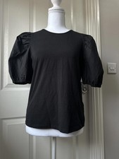 UKM Black Puff Sleeve Top with