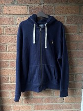 Polo Ralph Lauren Men’s Full Zip Hoodie Chunky Knit Navy Blue Size Large L