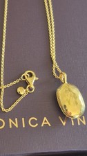 Monica Vinader gold plated ID Mini Locket Chain Necklace (PRE-ENGRAVED)