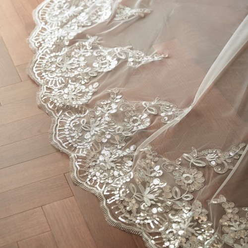 Cathedral black wedding veil - cathedral,