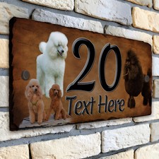 Dog House Number Slate Sign
