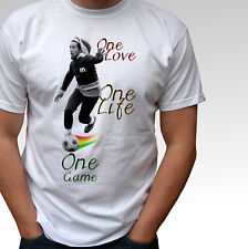 Bob Marley football white t shirt soccer rasta reggae top - mens and kids sizes