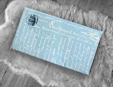 SALE IKEA Bankkamrat, Hemmahos, Stuva Bench Pad Cover Blue Calligraphy Print