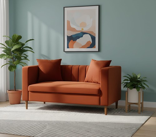 Everly velvet seater - velvet, sofa