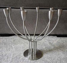 Heavy IKEA`STOCKHOLM`8 Arm Silver Metal Candle Holder Candelabra Center piece