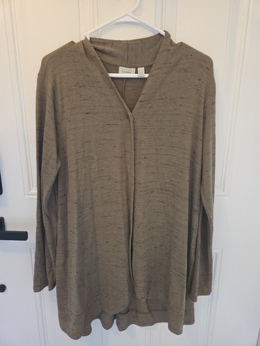 Logo cardigan olive - olive, heatered