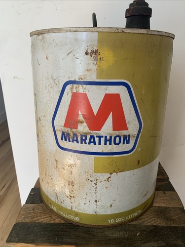 Vintage marathon oil gallon - oil, 5