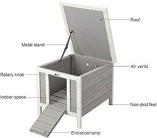 Outdoor wooden cat house - outdoor,