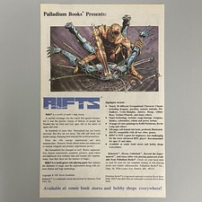 RIFTS ROLE PLAYING GAME RPG PALLADIUM BOOKS 1991 VINTAGE RETRO ADVERT