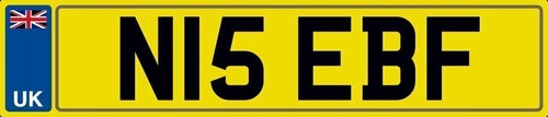 Nice initials number - plate, n15