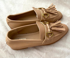 ZARA Tassel Front Buckle Beige Flat Loafers Unused ~ Size 4 (37)  ~ RRP £ 30