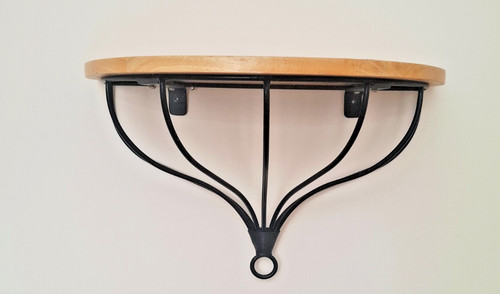 Wood wrought iron wall - &, shelf