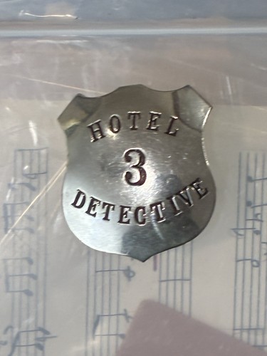 Antique hotel detective badge - detective,