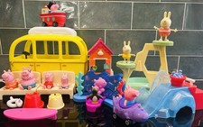 Peppa Pig Bundle House Campervan Pool Pirate Ship Dinosaur Figures Toy Playset