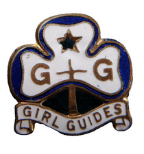 Girl Guides Cadet Rangers Trefoil Promise Blue/White Enamel Badge by Collins