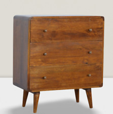 Curved Chestnut Chest of 3