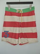 Swim Shorts Mens Size 32 Official Team GB Tom Joules 1982 Green Red and White