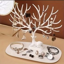 Jewellery Stand Deer Tree Holder Rack Earring Necklace Ring Display Tray...