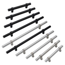 1-30X Door Handle Kitchen Bathroom Cupboard Cabinet Drawer T Bar Stainless Steel