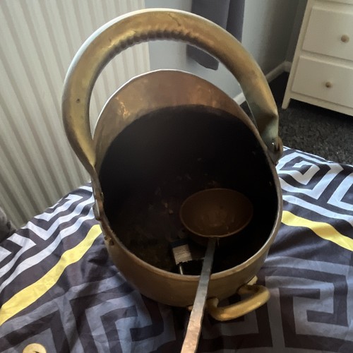 Brass coal bucket scuttle - coal,