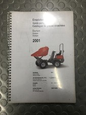 NEUSON MODEL 2001 SPARE PARTS LIST DUMPER