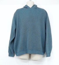 Mens Dusky Blue Soft Chunky Knit Oversized Jumper Hoodie size S