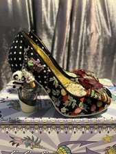 Irregular Choice Size 3 “Stick Of Rock” Floral&polka Dot Heels With Charms