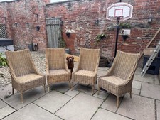 4 Wicker Garden/Dining Chairs. Some ‘puppy damage’ to legs as shown in photos