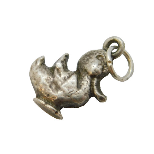 Sterling silver little duck - silver,