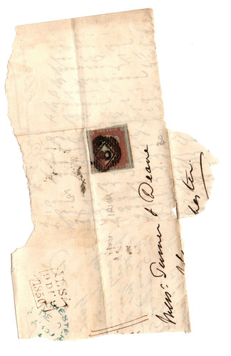 1850 penny red on - -,