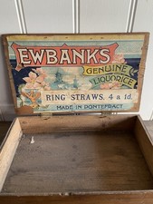 Ewbanks Vintage Wooden Liquorice Display Advertising Box.
