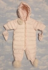 *Gorgeous* LILI GAUFRETTE/ 3 mths/ Pink Snowsuit/ fleece-lined/ pompoms/ VGC