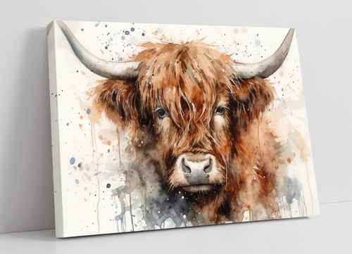 Highland cow watercolour - highland,
