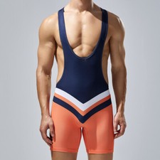 Wrestling Bodysuit Singlet Jersey Soft One Piece Swimsuit Gym Men Exercise Suit