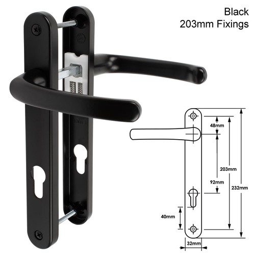 Upvc door handle pair sprung - upvc,