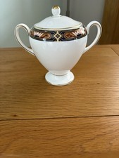 Wedgwood Bone China Chippendale Sugar Basin Bowl with Lid Excellent Condition