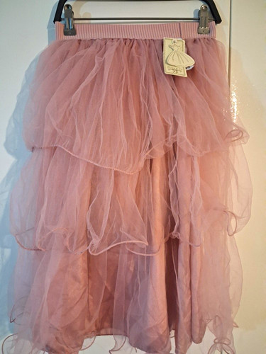 Teens pink tulle layered - pink,