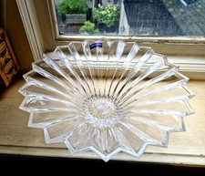 Villeroy & Boch Large Crystal V Cut Bowl, Lucca Pattern, New In Box, Vintage