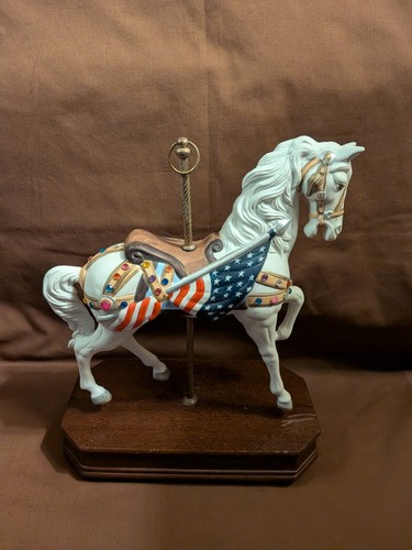 Vintage carousel white horse - carousel,