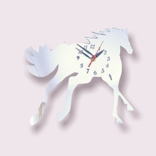 Cantering horse shaped clocks - shaped,