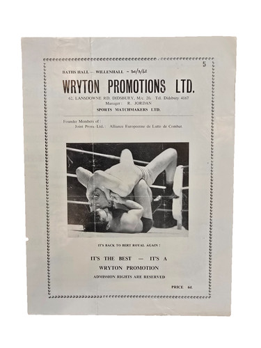 Vintage 1962 british wrestling - vintage,