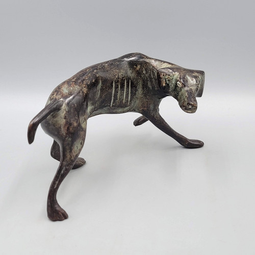 Vintage bronze dog sculpture - bronze,