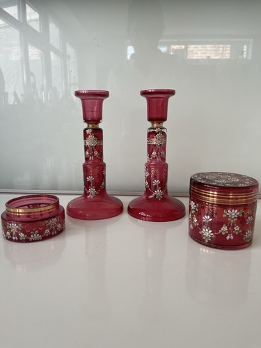 Antique bohemian ruby glass - ruby,