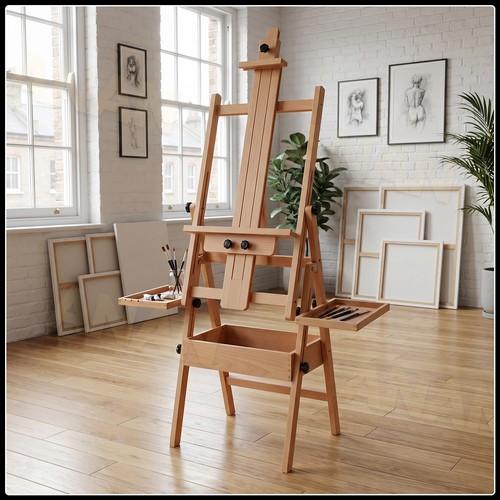 Tripod art easel - tripod, wooden