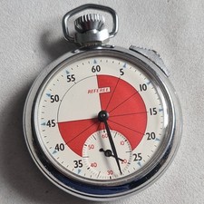 Vintage chrome football Referee Stopwatch  Working c1960