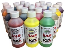 Suede dye for shoes, boots, handbags, gloves, restores faded items, all colours