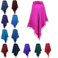Soft Acrylic Hooded Poncho Cape Warm Hoodie Women Men Cover Change